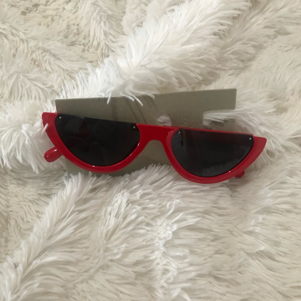 Red half moon sunglasses